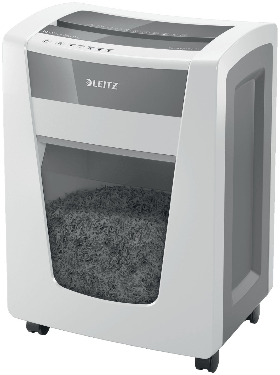 Leitz IQ Office Pro Aktenvernichter | P-5 Mikroschnitt | 7 Blatt | 30 l | Weiß