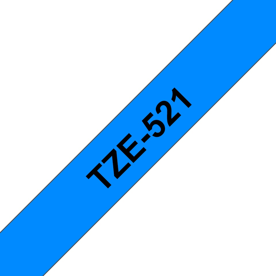 Brother Schriftband TZe-521 | 9 mm | Schwarz auf Blau | 8 m