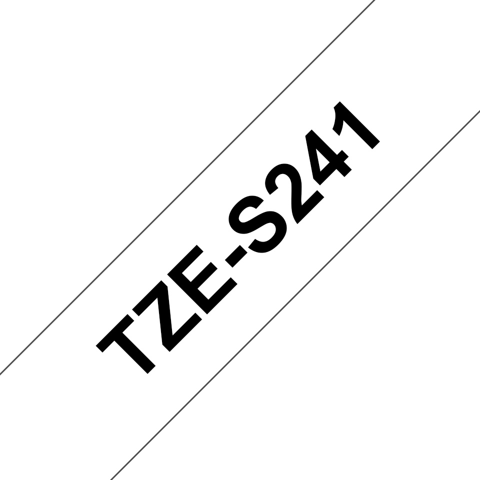 Brother Schriftband TZe-S241 | 18 mm | Schwarz auf Weiß | 8 m