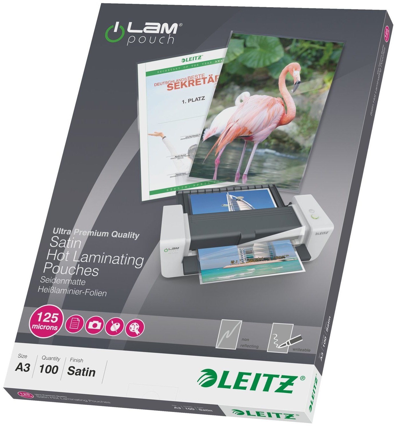 Leitz Laminierfolien A3 | 125 µm | matt | 100 Stück