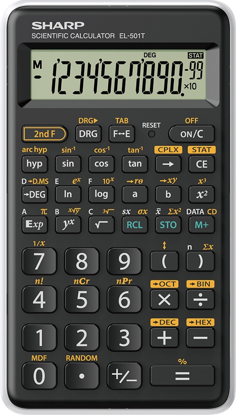 Sharp EL-501T Wissenschaftlicher Taschenrechner | 12 Stellen | Batterie | Schwarz/Weiß