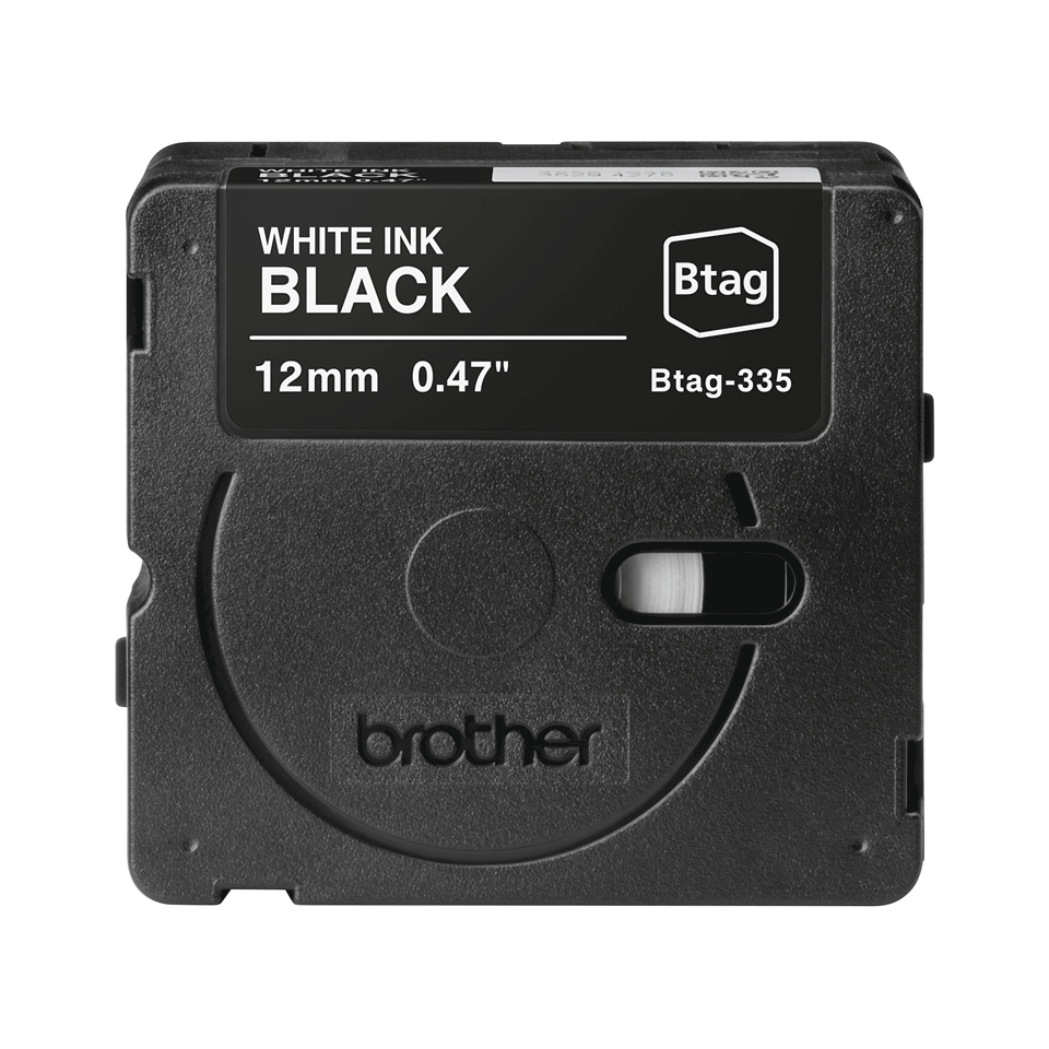 Brother Schriftband Btag BTAG335 | 12 mm | Weiß auf Schwarz | 4 m