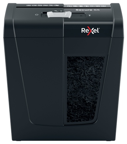 Rexel Secure S5 Aktenvernichter | P-2 Streifenschnitt | 5 Blatt | 10 l | Schwarz