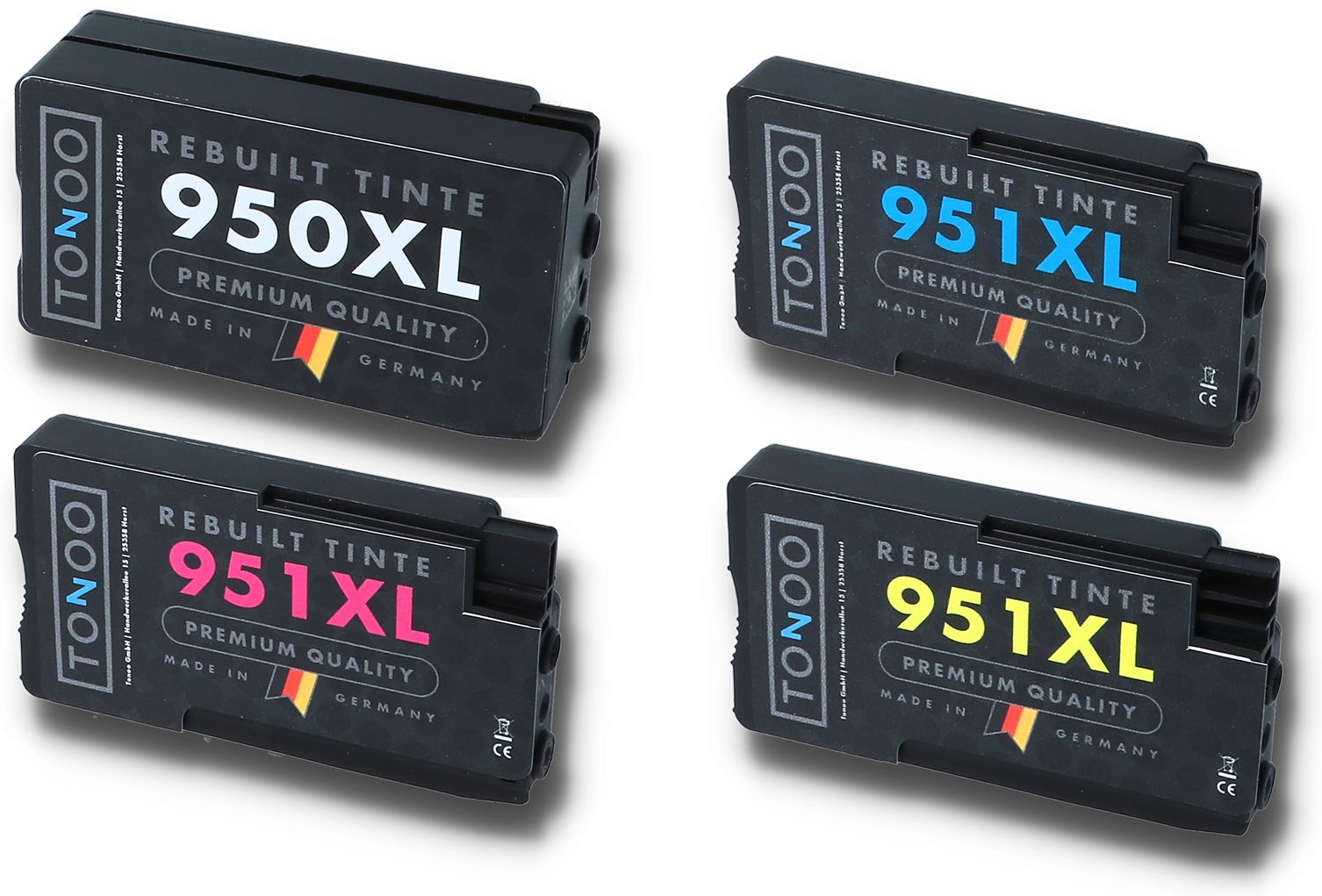 Tonoo® Tinte ersetzt HP C2P43AE | 950XL + 951XL BK/C/M/Y Spar Set XL