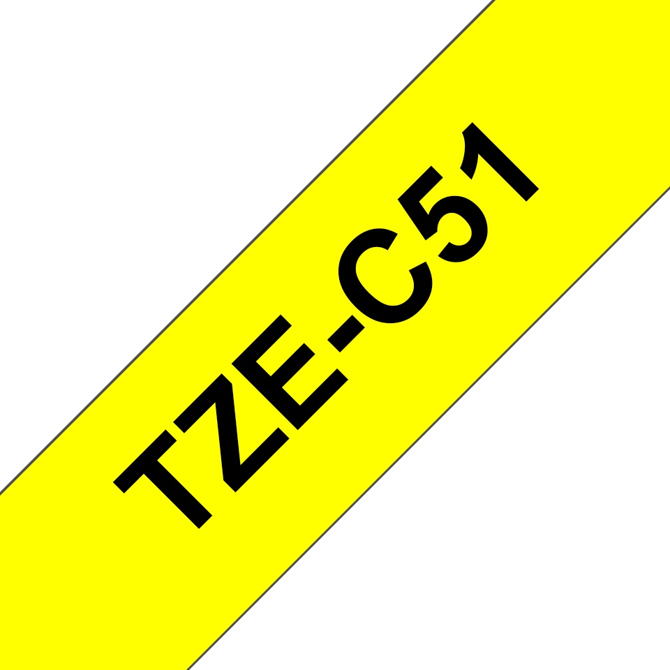 Brother Schriftband TZe-C51 | 24 mm | Schwarz auf Gelb | 5 m