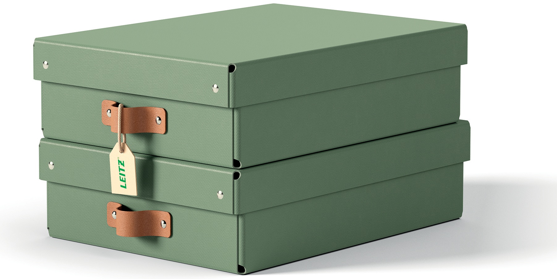 Leitz Aufbewahrungsbox Puro | 8 l | 27 x 37 x 10 cm | Grün | 2er-Pack