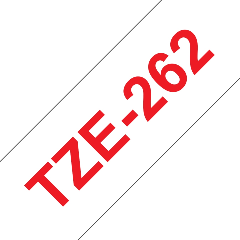Brother Schriftband TZe-262 | 36 mm | Rot auf Weiß | 8 m