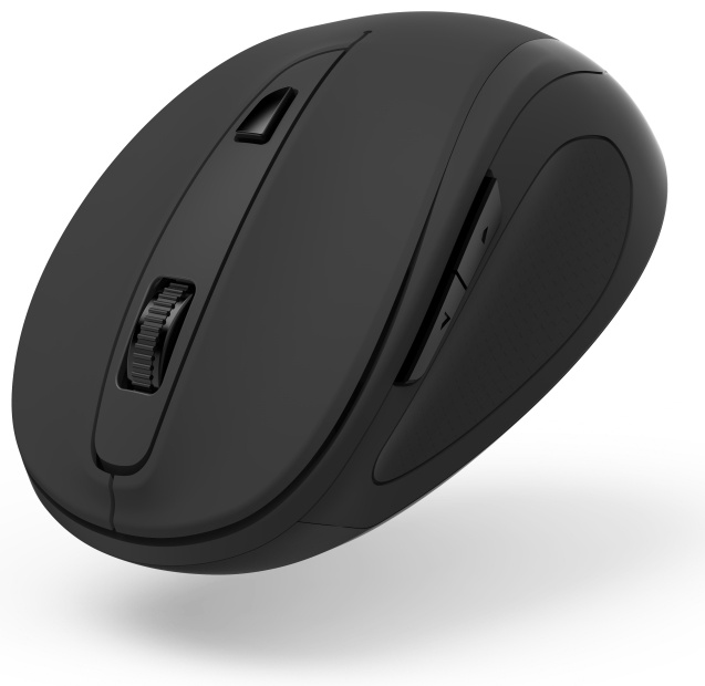 Hama MW-400 V2 Maus | Funk (2,4 GHz) | 2× AAA-Batterie | 6 Tasten | 1600 dpi | Rechtshänder | Schwarz