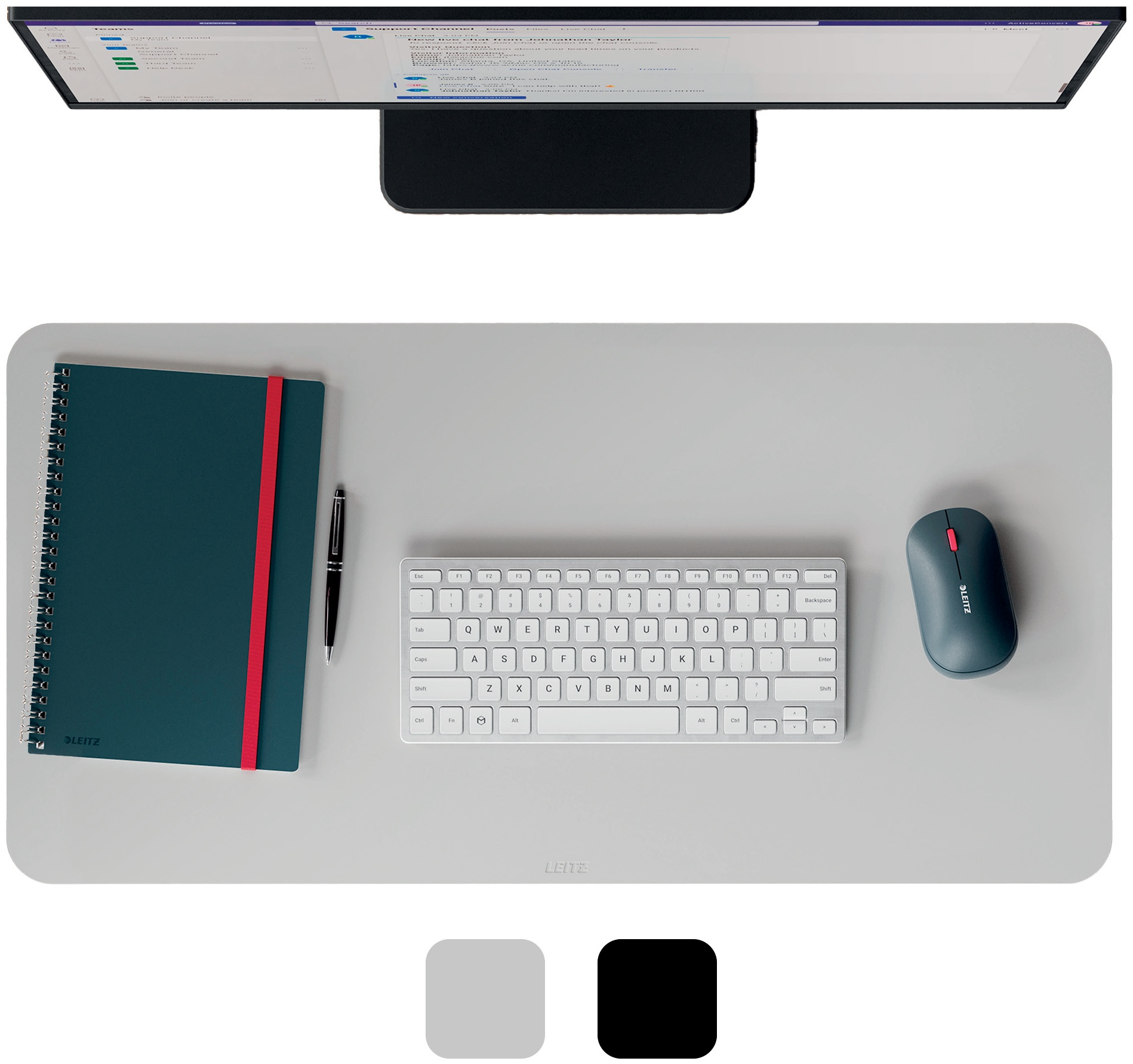 Leitz Schreibtischunterlage | 70 x 36 cm | Grau | Leder