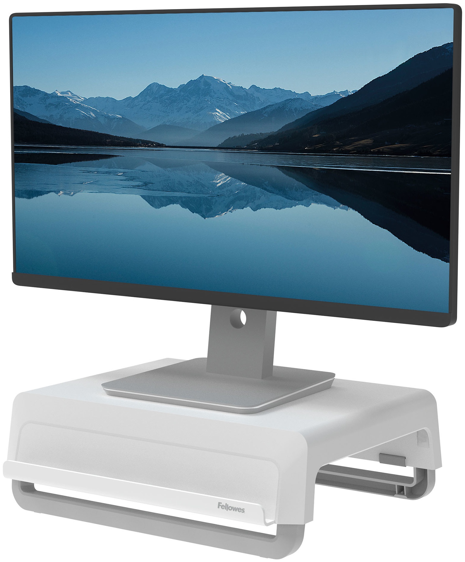 Fellowes Breyta Monitorständer | für 1 Monitor | bis 15 kg | Standfuß | höhenverstellbar | Weiß