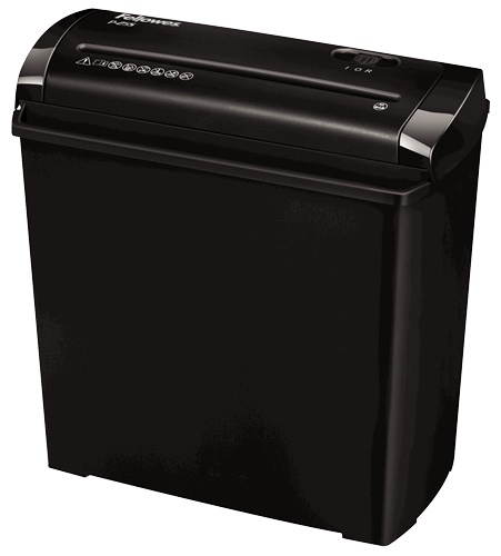 Fellowes P-25S Aktenvernichter | P-1 Streifenschnitt | 5 Blatt | 11 l | Schwarz/Grau