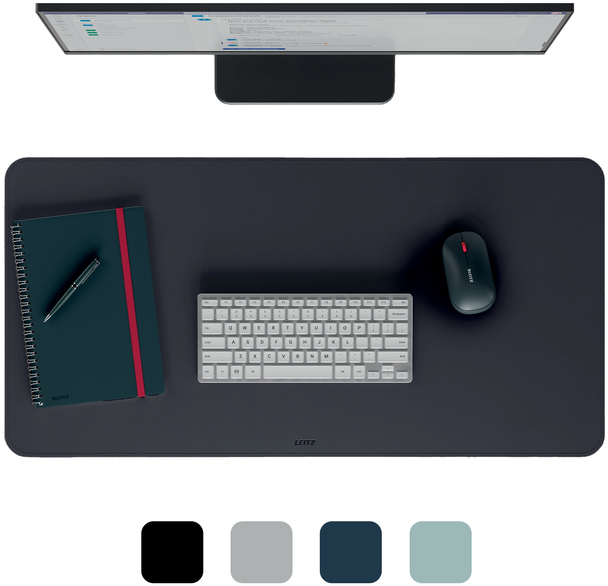 Leitz Schreibtischunterlage | 80 x 40 cm | Schwarz | Polyvinylchlorid (PVC)