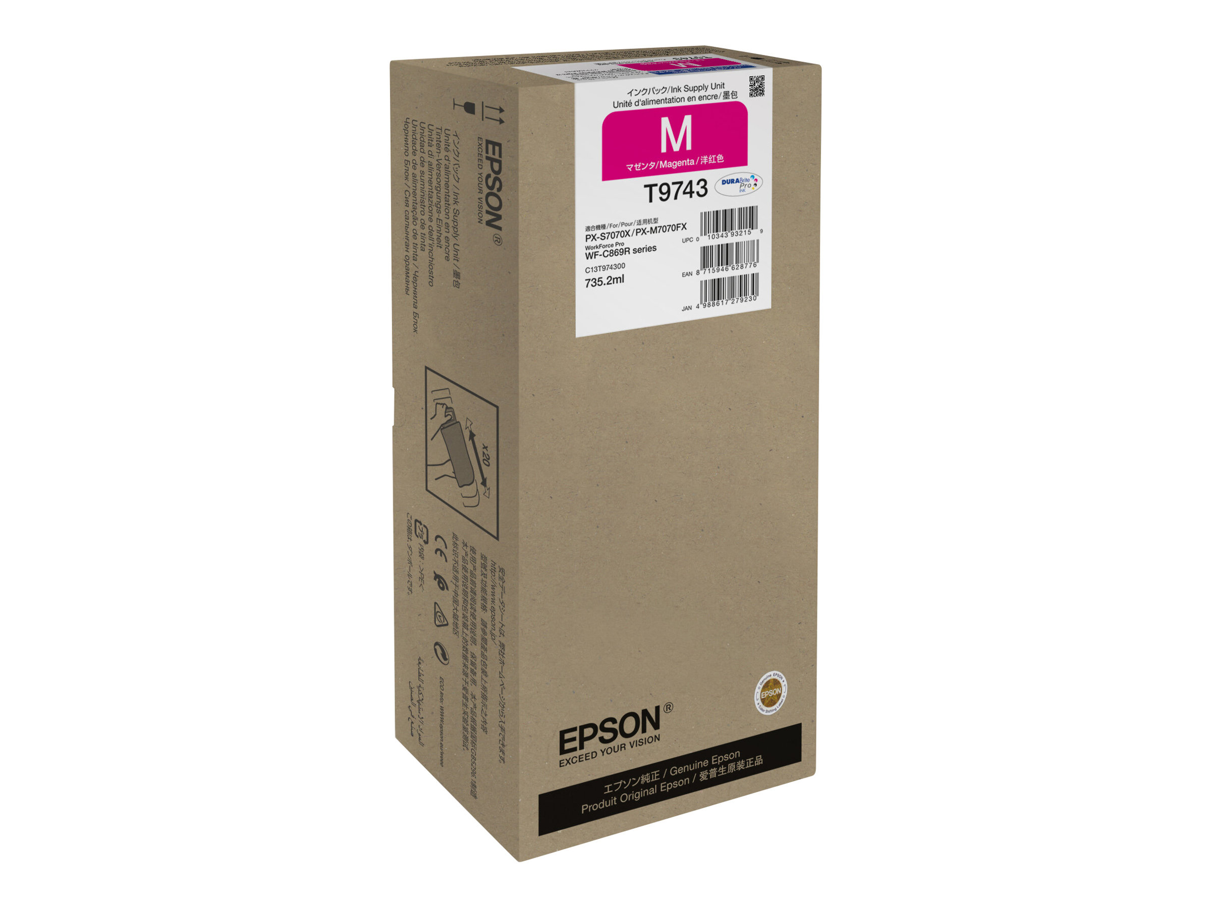 Original Epson T9743 | C13T974300 | C13T97430N Tinte Magenta XL