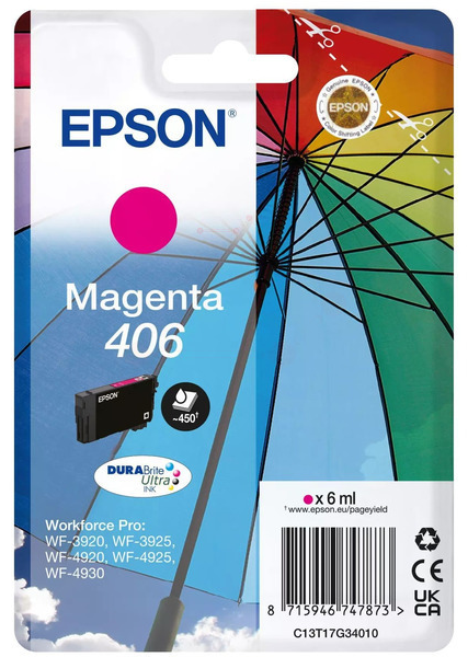Original Epson 406 | C13T17G34010 Tintenpatrone Magenta