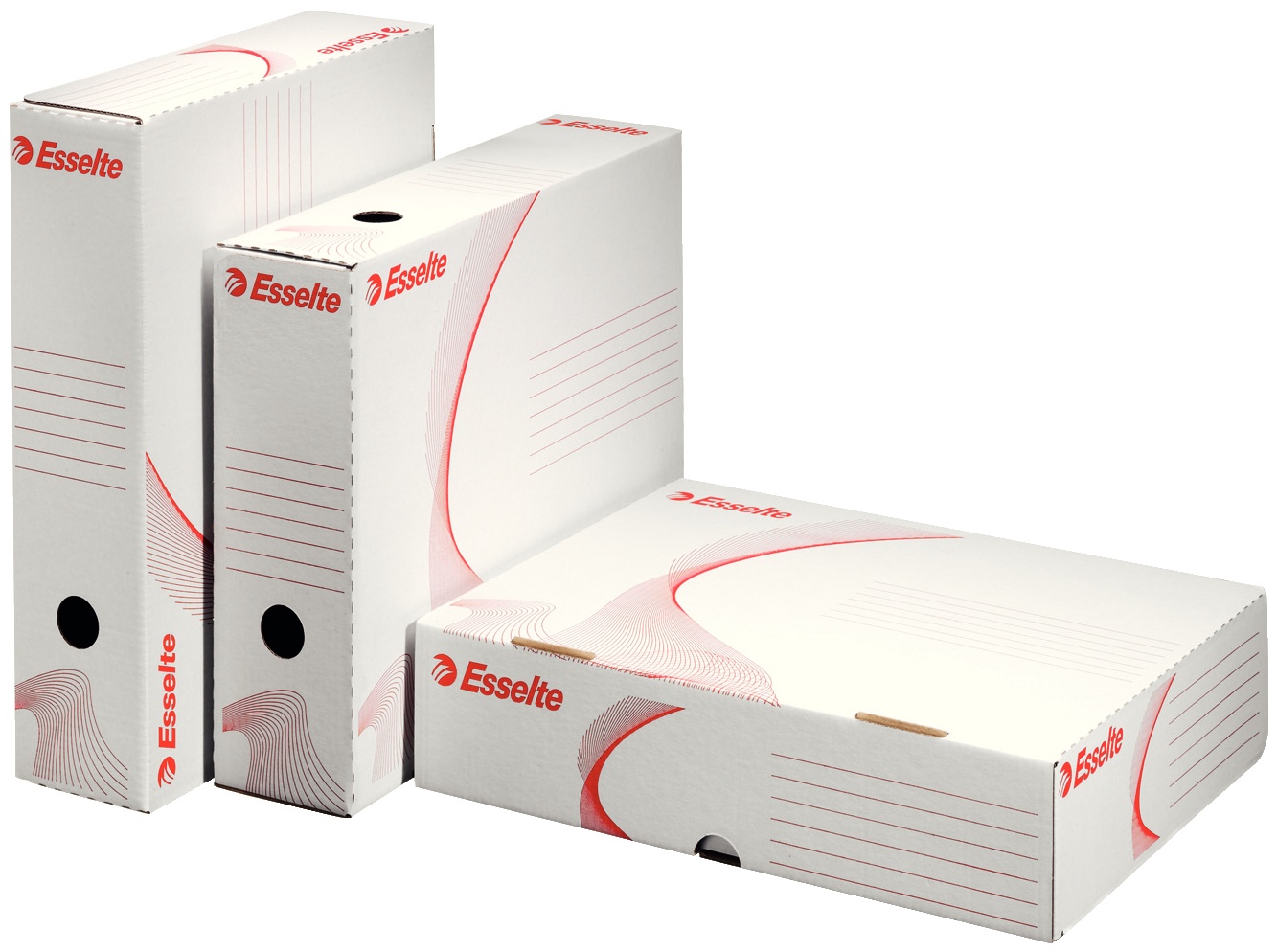 Esselte Archivbox | 25,5 x 32,9 x 8 cm | Weiß | 10er-Pack