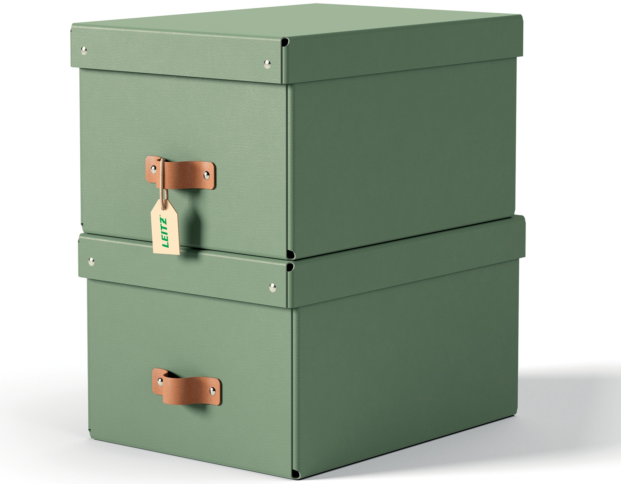Leitz Aufbewahrungsbox Puro | 17 l | 27 x 37 x 20 cm | Grün | 2er-Pack