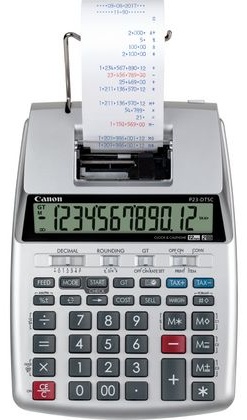 Canon P23-DTSC II Druckender Tischrechner | 12 Stellen | Batterie | Steuerberechnung | Silber