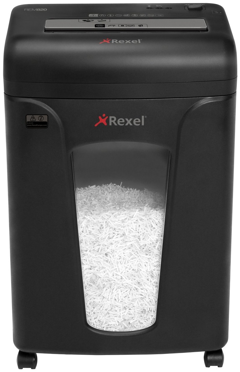 Rexel REM820 Aktenvernichter | P-5 Mikroschnitt | 8 Blatt | 21 l | Schwarz