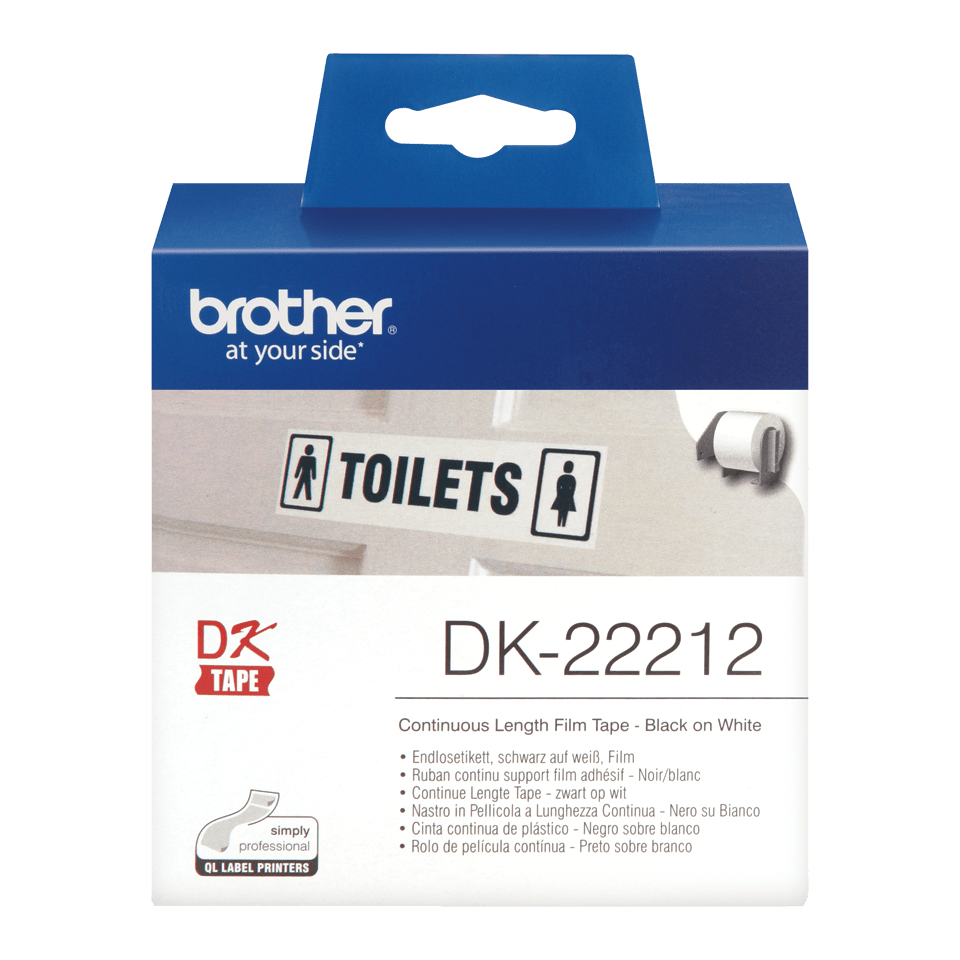 Brother Endlosetikett DK-22212 | 62 mm | Weiß | Folie