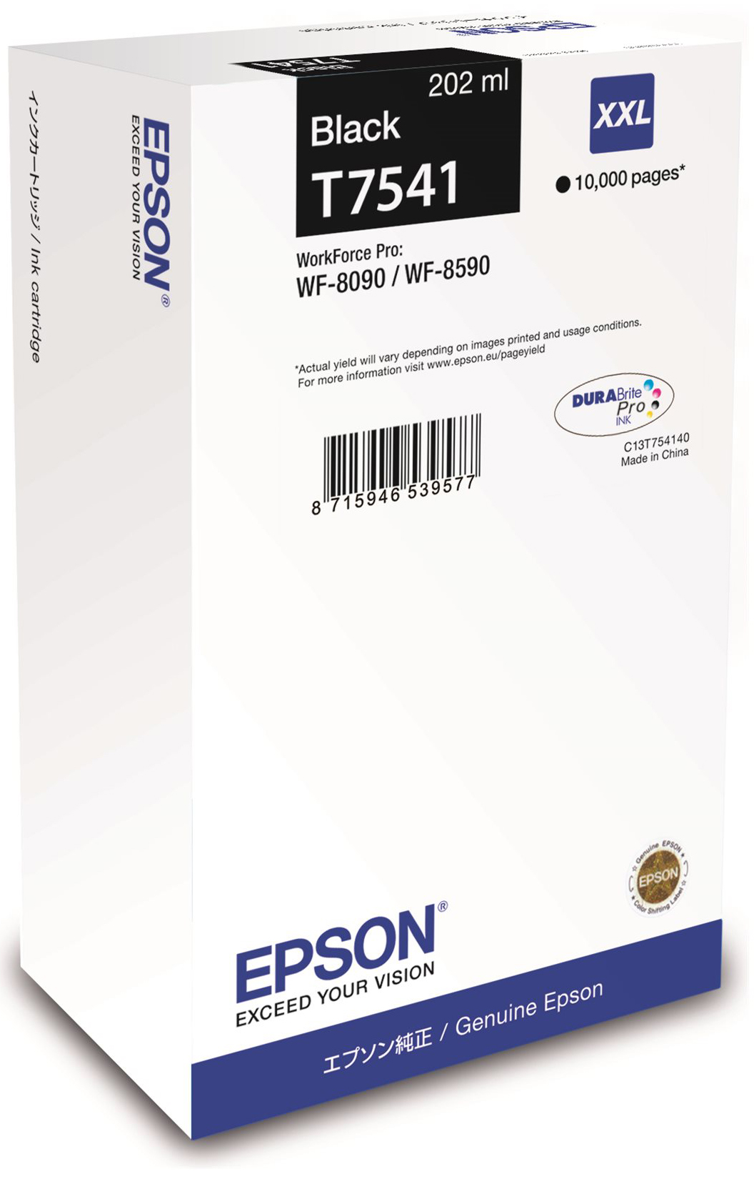 Original Epson T7541  | C13T754140 | C13T75414N Tinte Schwarz XXL ( 2027 )