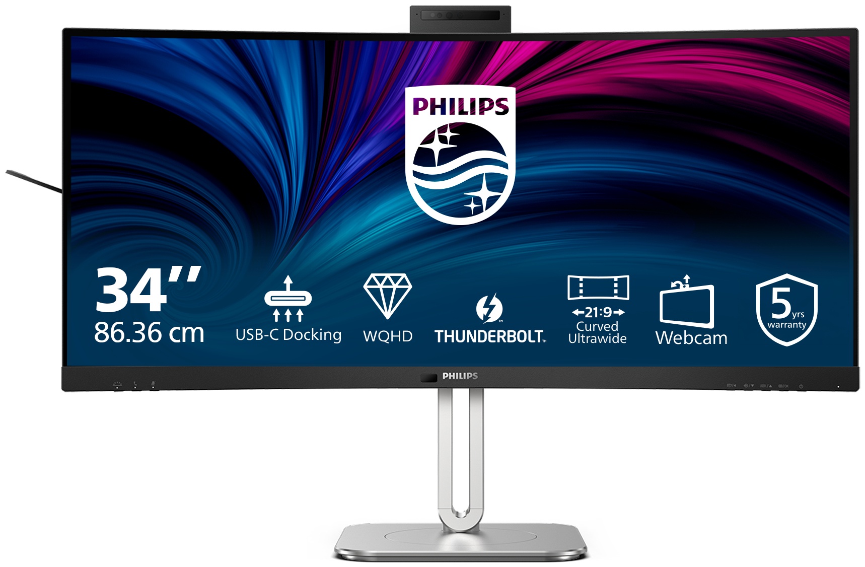 Philips 6000 series | 34B2U6603CH/00 Curved-Monitor 34 zoll | 86,4 cm | UWQHD | 3440 x 1440 | Grau