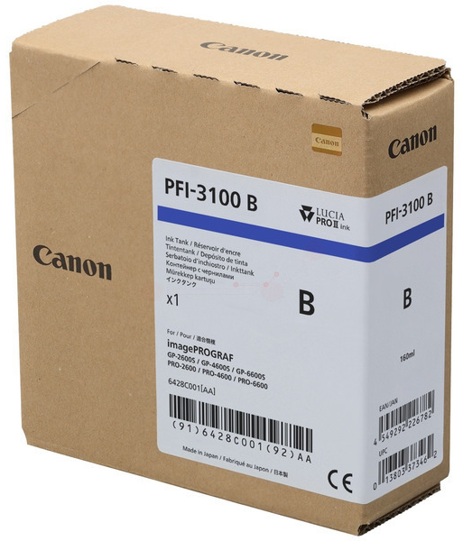 Original Canon PFI3100 B | 6428C001 Tintenpatrone Blau