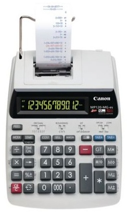 Canon MP120-MG-ES II Druckender Tischrechner | 12 Stellen | Netzbetrieb | Steuerberechnung | Lichtgrau
