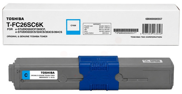 Original Toshiba T-FC26SC6K | 6B000000557 Toner Cyan
