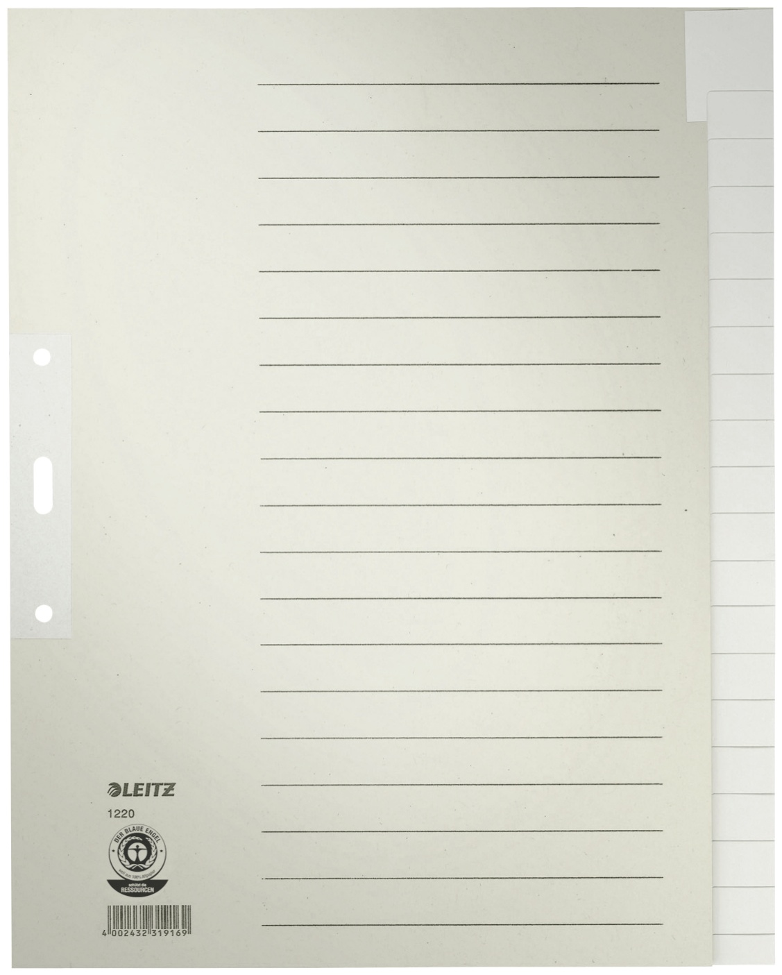 Leitz Register | DIN A4+ | blanko · 20-teilig | Grau