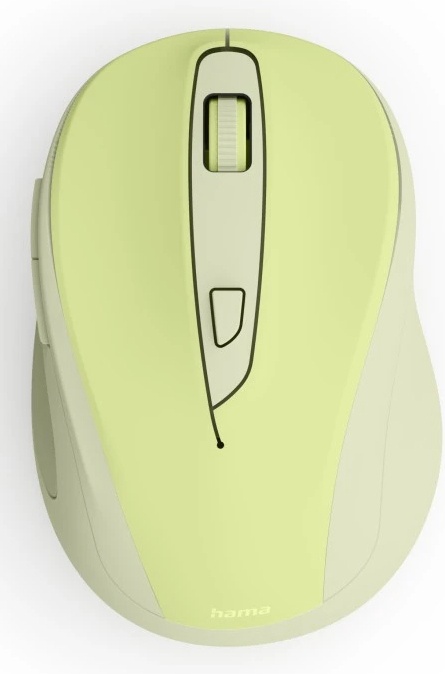 Hama WM-400 Ergonomische Maus | Funk (2,4 GHz) | 2× AAA-Batterie | 6 Tasten | 1600 dpi | Rechtshänder | Grün