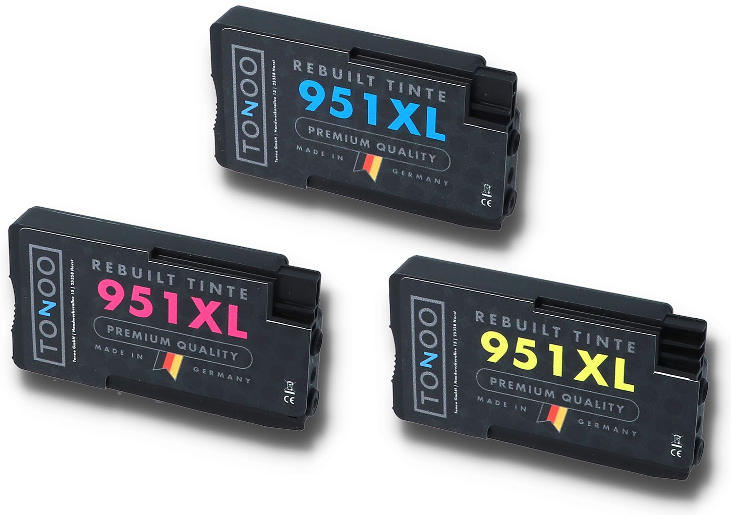 Tonoo® Tinte ersetzt HP CR712AE | 951XL C/M/Y Spar Set XL