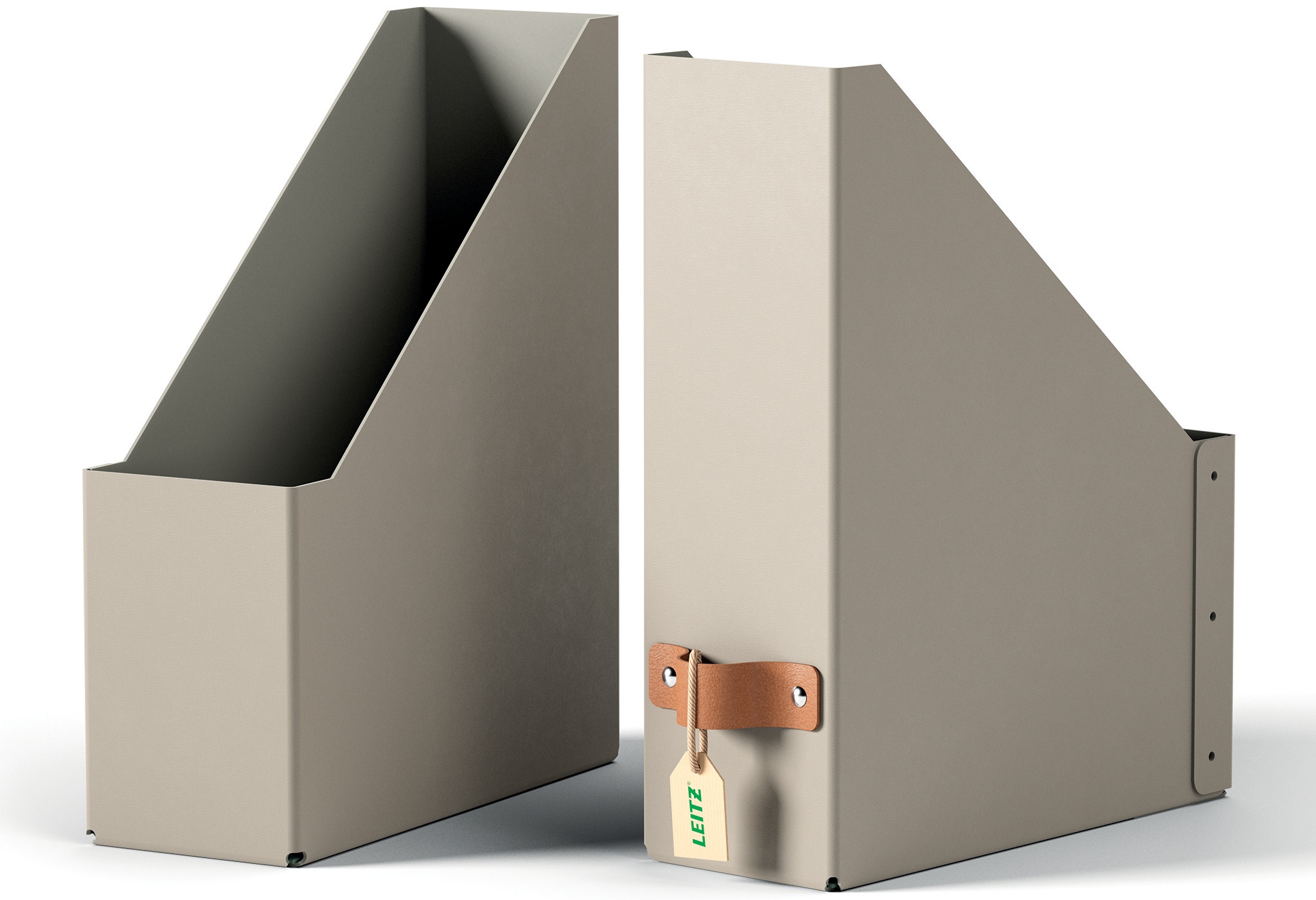 Leitz Stehsammler Puro | DIN A4 | Karton | Beige | 2er-Pack