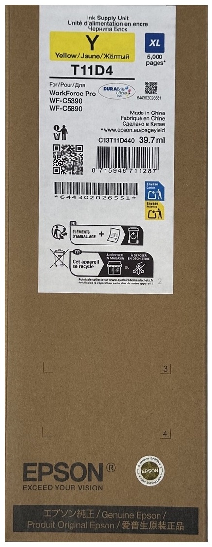 Original Epson T11D4 | C13T11D440 Tinte Gelb XL