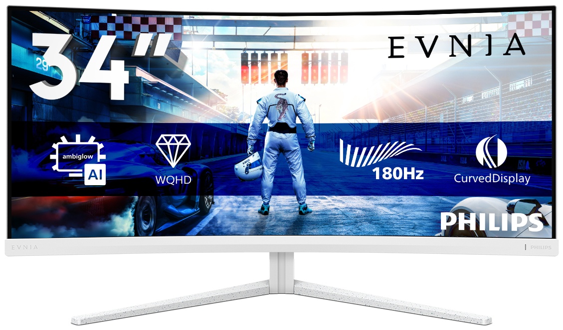 Philips Evnia 5000 | 34M2C5501A/00 Curved-Monitor 34 zoll | 86,4 cm | UWQHD | 3440 x 1440 | Weiß