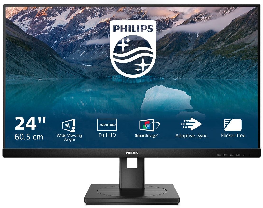 Philips S Line | 242S9JML/00 Monitor 23,8 zoll | 60,5 cm | Full HD | 1920 x 1080 | Schwarz