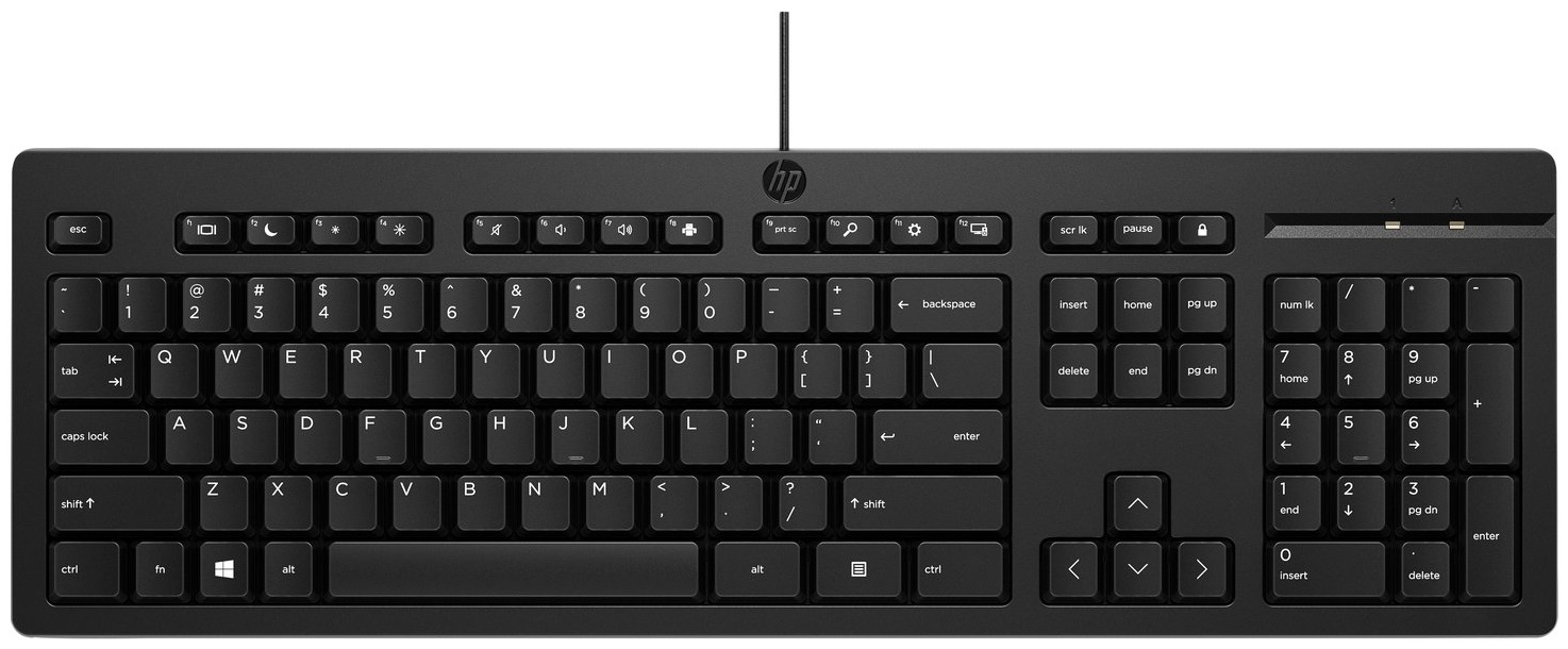 HP 125 Tastatur | Kabel (USB) | QWERTZ (DE) | mit Ziffernblock | Schwarz