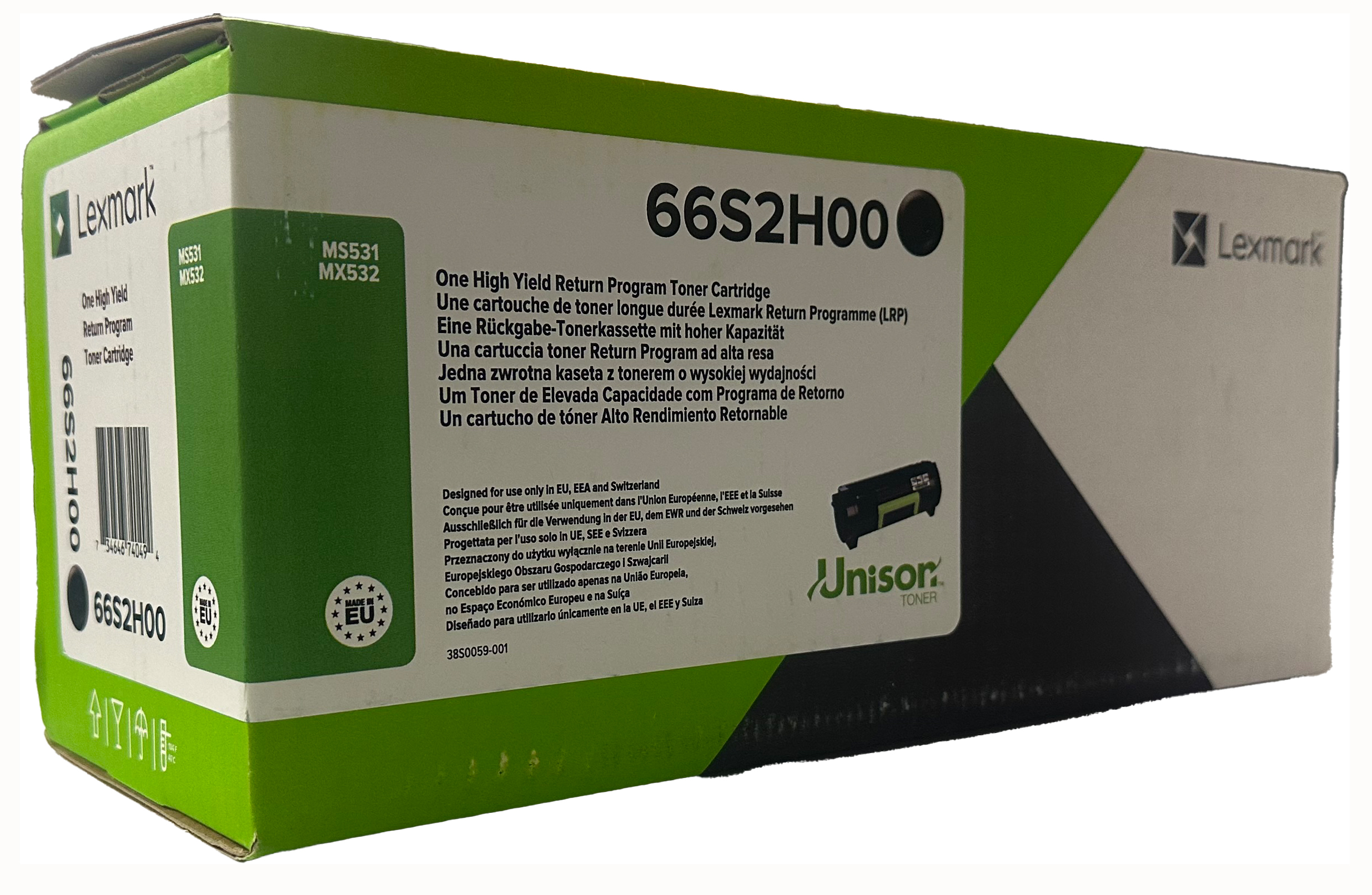 Original Lexmark 66S2H00 Toner Schwarz