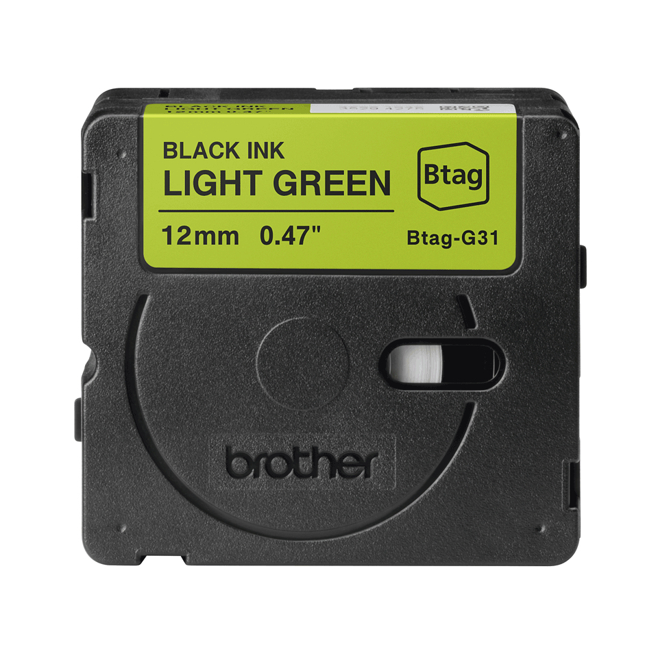 Brother Schriftband Btag BTAGG31 | 12 mm | Schwarz auf Grün | 4 m