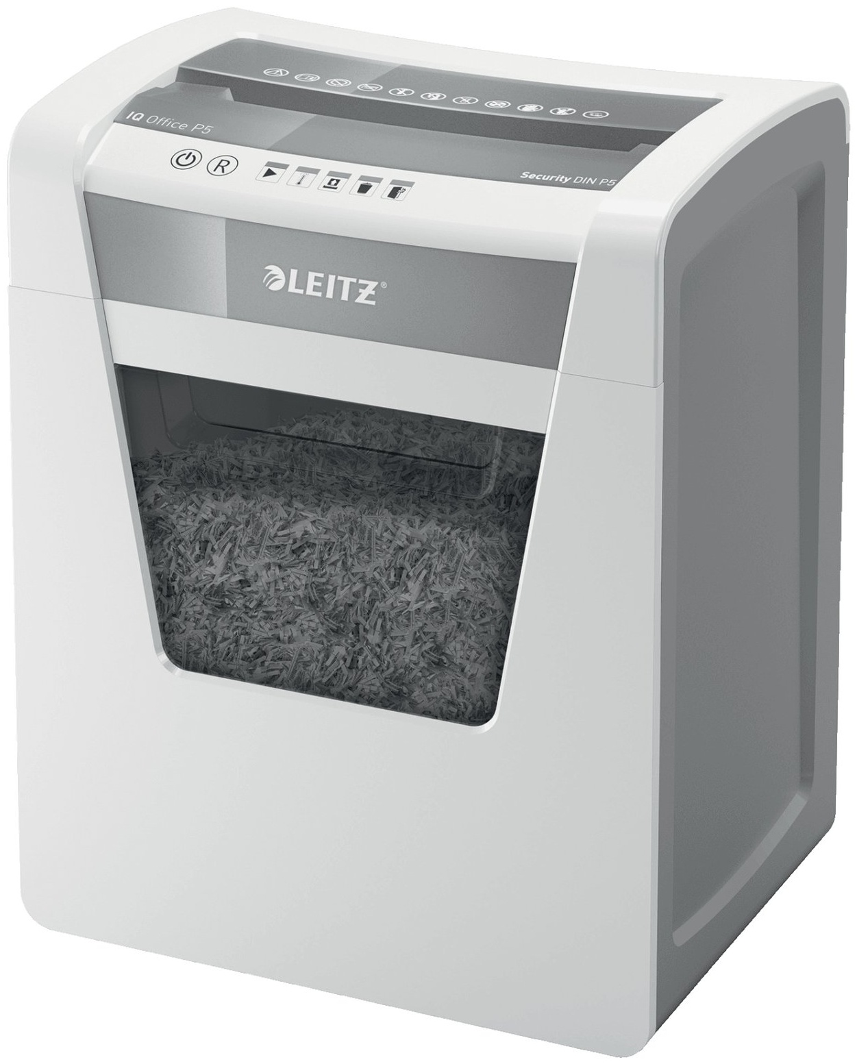 Leitz IQ Office Aktenvernichter | P-5 Mikroschnitt | 10 Blatt | 23 l | Weiß