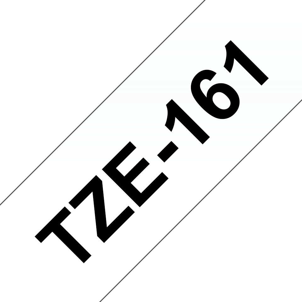 Brother Schriftband TZe-161 | 36 mm | Schwarz auf Transparent | 8 m