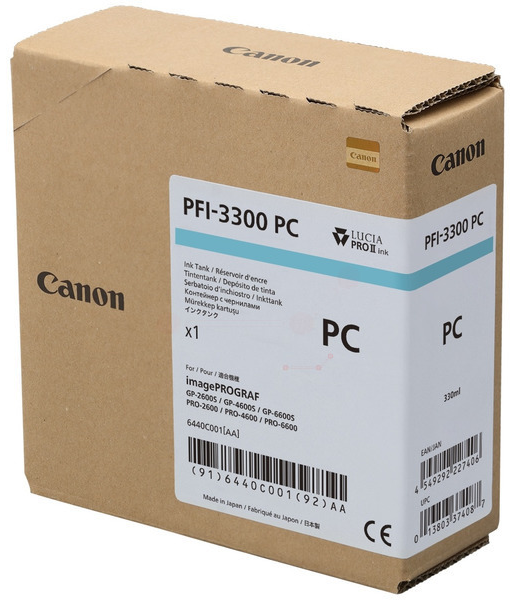 Original Canon PFI3300 PC | 6440C001 Tintenpatrone Foto Cyan XL
