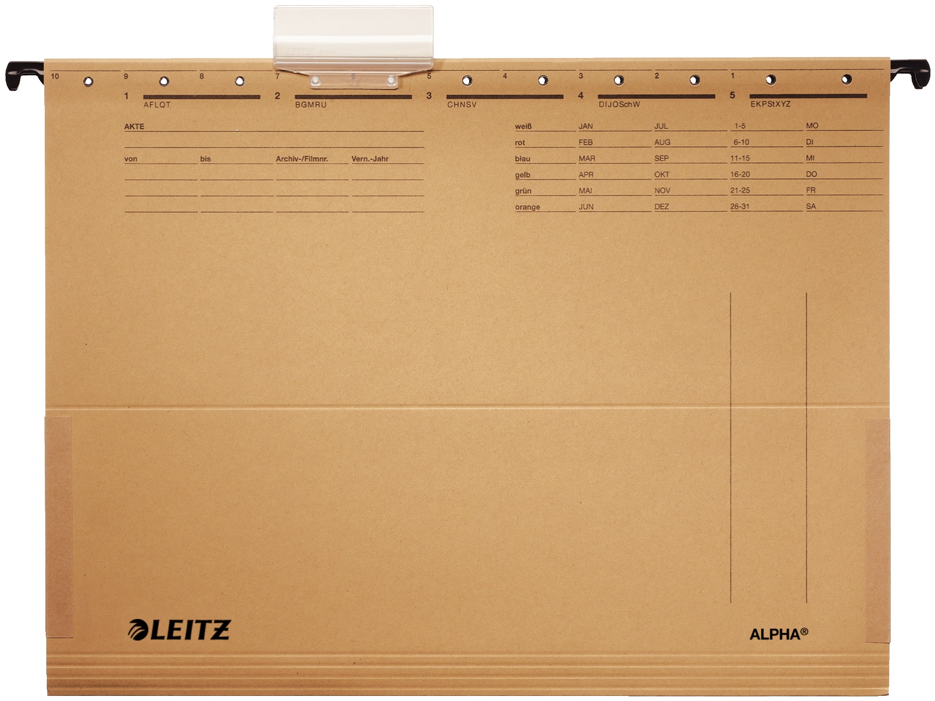 Leitz Hängetasche ALPHA 1916 | DIN A4 | Karton, Metall | Braun | 10er-Pack
