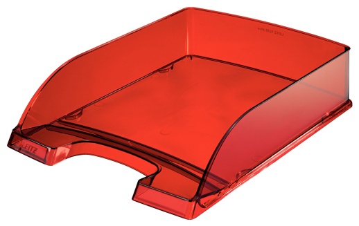 Leitz Briefablage Plus | DIN A4 | Rot/Transparent | Polystyrene
