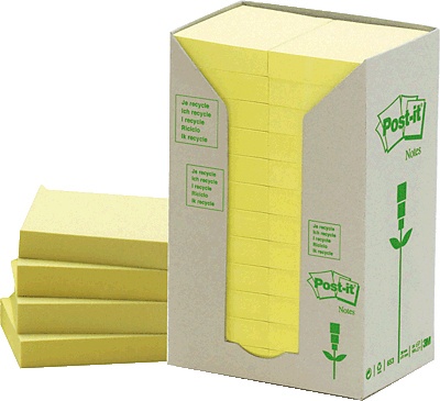 Post-it® Haftnotizen Recycling Notes | Gelb | 24er-Pack
