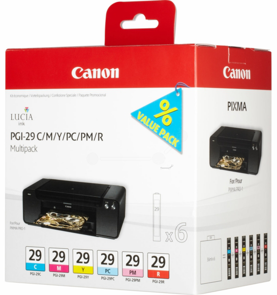 Original Canon 4873B005 | PGI29 Tinte C/M/Y/PC/PM/R Spar Set