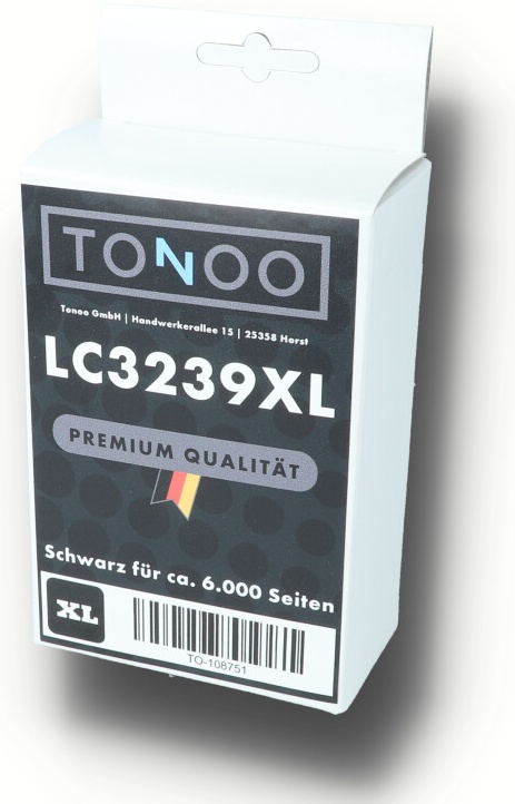 Tonoo® Tinte ersetzt Brother LC3239XLBK Schwarz XL