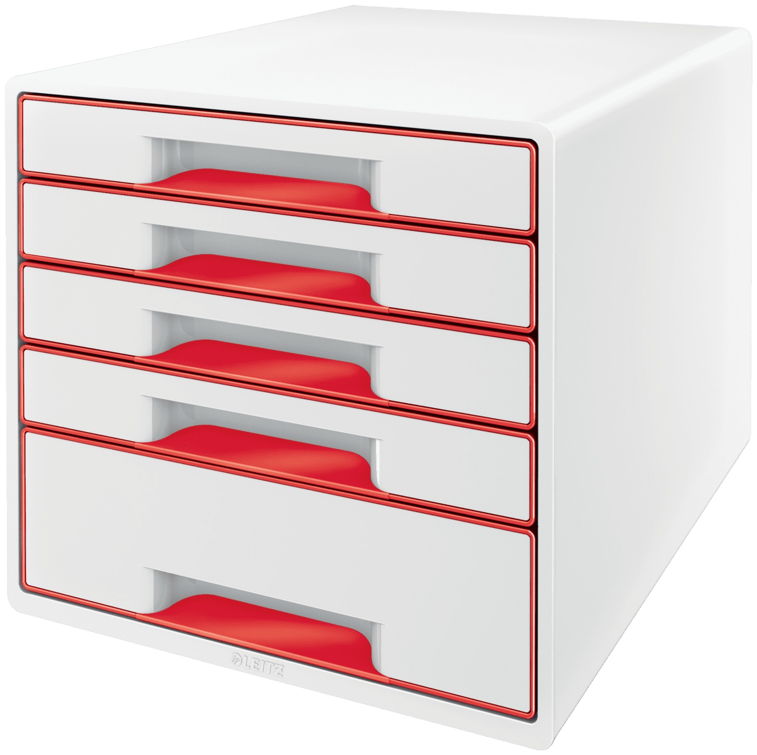 Leitz Schubladenbox WOW | Perlweiß/Rot | Kunststoff