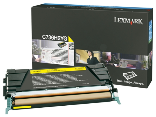 Original Lexmark C736H2YG Toner Gelb XL
