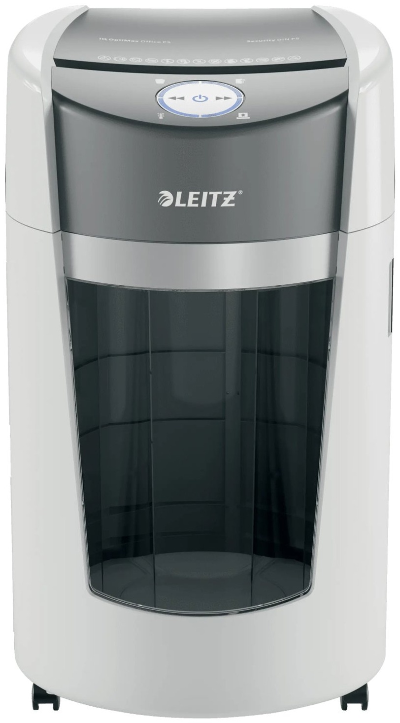 Leitz IQ OptiMax Office 550 Aktenvernichter | P-5 Mikroschnitt | 10 Blatt | 35 l | Weiß