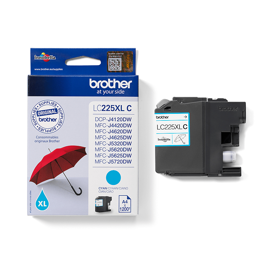 Original Brother LC225XLC Tinte Cyan XL